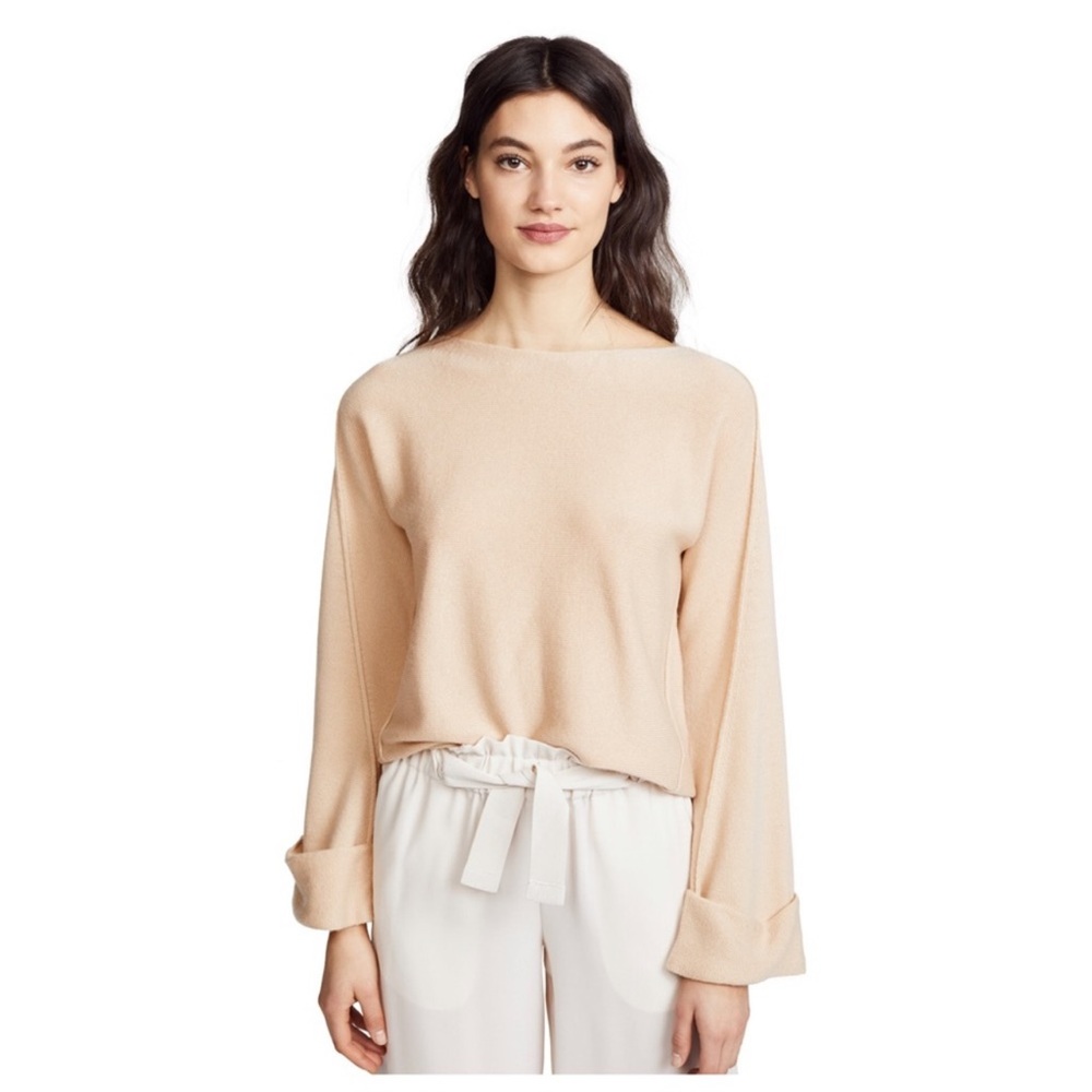 vince twisted seam wool cashmere pullover praline